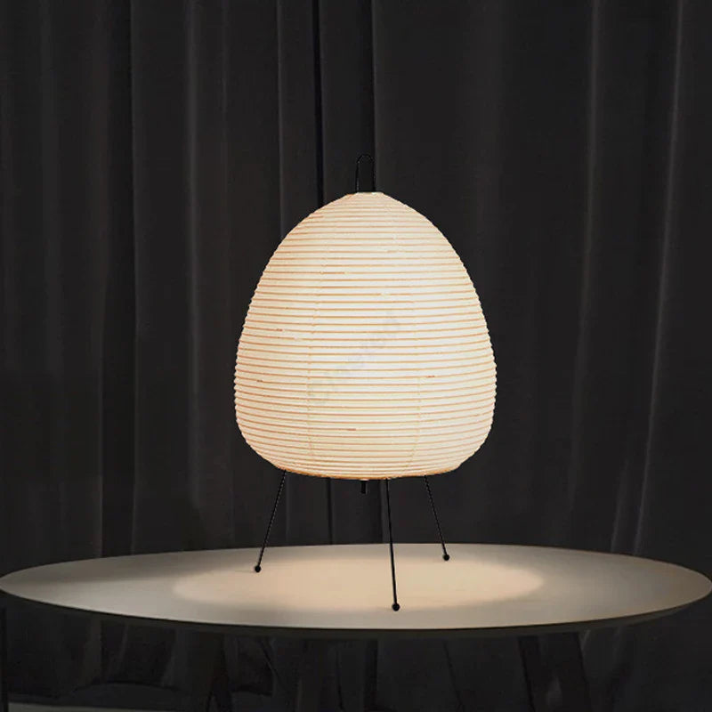 Japanese Oval Standing Paper Table Lamp