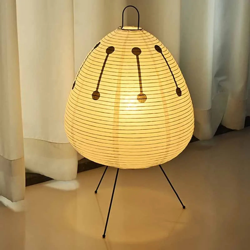 Japanese Oval Standing Paper Table Lamp