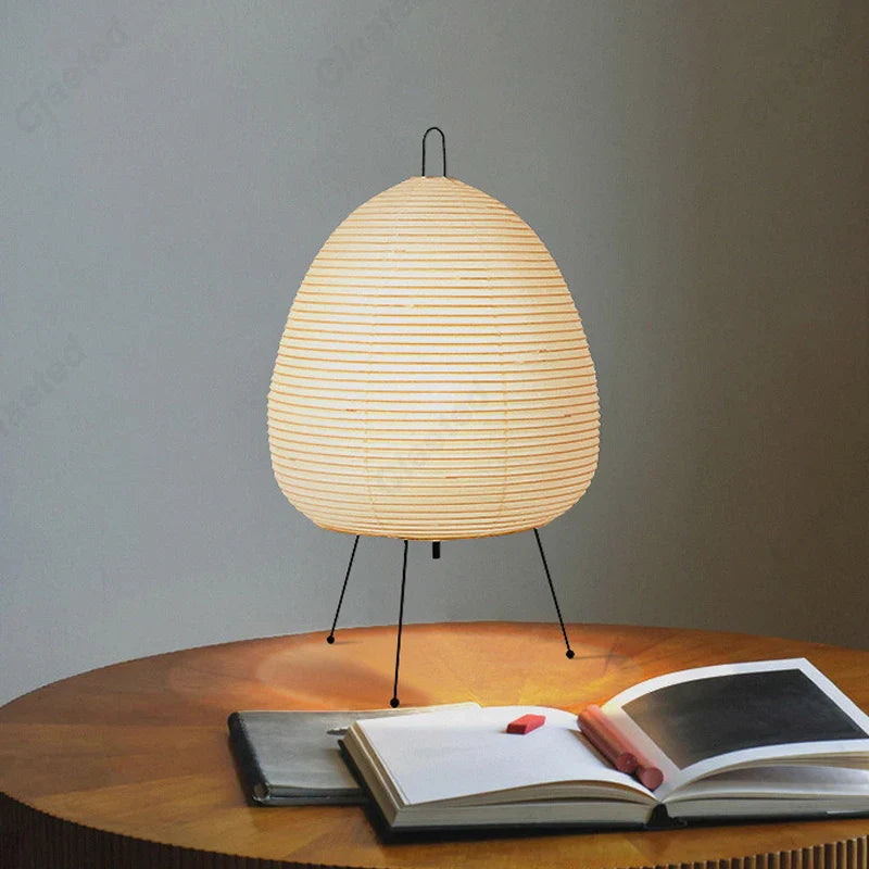 Japanese Oval Standing Paper Table Lamp