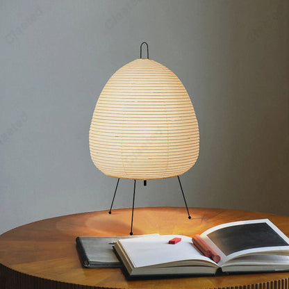 Japanese Oval Standing Paper Table Lamp