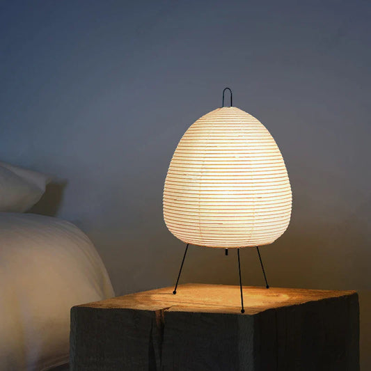 Japanese Oval Standing Paper Table Lamp