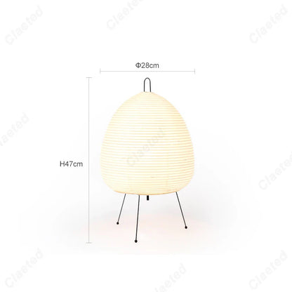 Japanese Oval Standing Paper Table Lamp