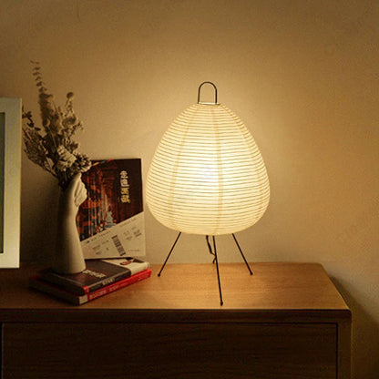 Japanese Oval Standing Paper Table Lamp